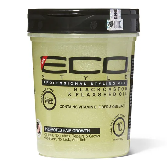 Ecoco Eco Style Black Castor & Flaxseed Oil Styling Gel 32Oz