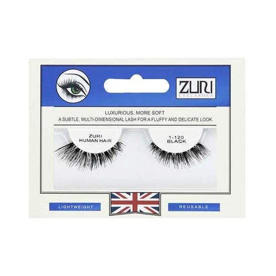Zuri Eyelashes Human Hair Eyelashes 1 120 Black