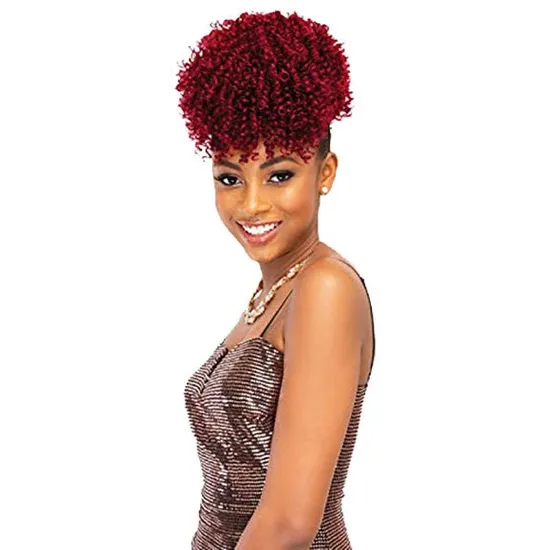 Janet Collection Playful Pineapple Syn Spiral Ponytail Copper