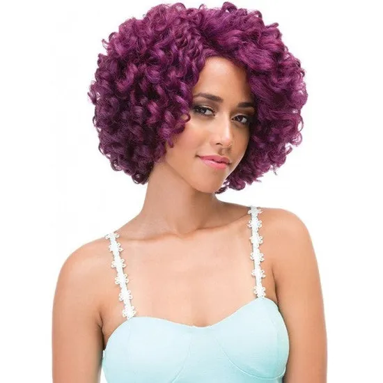 Janet Collection Natural Super Flow Deep Part Synthetic Lilian Lace Wig Oet1b/Burg