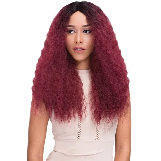 Janet Collection Natural Super Flow Deep Part Synthetic French Lace Wig Oem99j