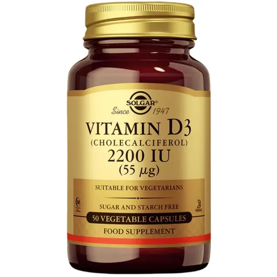 Solgar Vitamin D3 55ug 2200iu Vegicaps