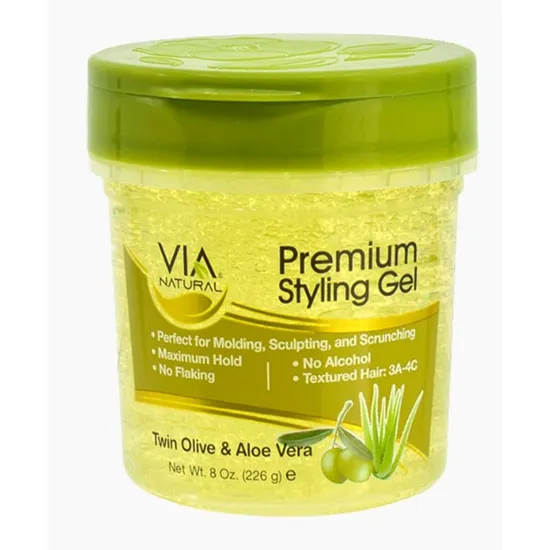 Via Natural Premium Styling Gel With Twin Olive & Aloe Vera