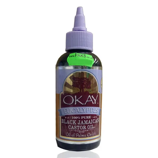 Okay 100 Percent Pure Black Jamaican Castor Oil With Eucalyptus