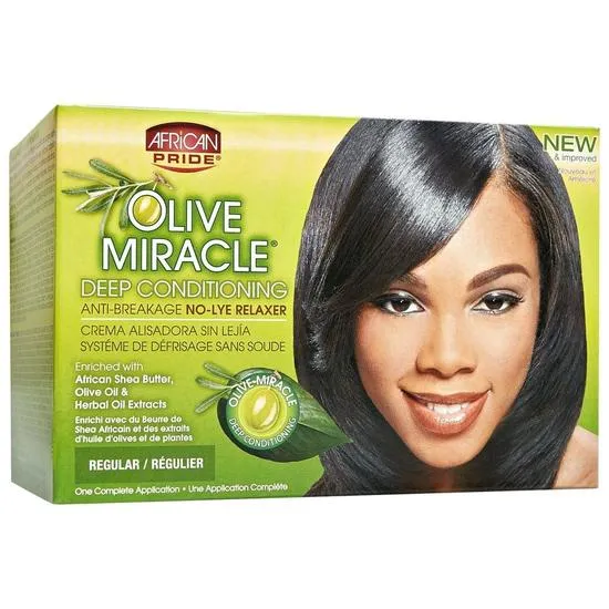 African Pride Olive Miracle AntiBreakage Deep Conditioning Regular NoLye Relaxer