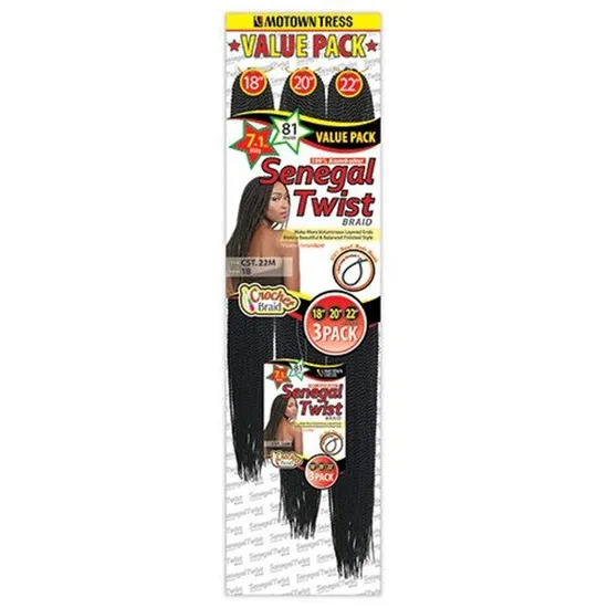 Motown Tress Synthetic Cst 22M Senegal Twist Braid 18 20 22 / Silver