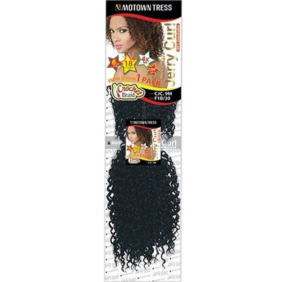 Motown Tress Synthetic Cjc 9M Brazilian Jerry Curl Braid M1b/Pur