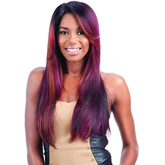 Model Model Deep Invisible Part Synthetic Perla Lace Front Wig