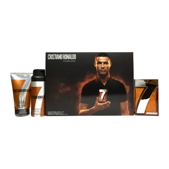 Cristiano Ronaldo CR7 Fearless Gift Set 100ml Eau De Toilette + 150ml Shower Gel + 150ml Body Spray