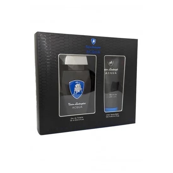 Lamborghini Acqua Gift Set 75ml Eau De Toilette + 100ml Aftershave Balm