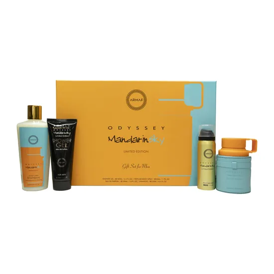 Armaf Odyssey Mandarin Sky Gift Set 100ml Eau De Parfum + 250ml Shampoo + 100ml Shower Gel + 50ml Body Spray