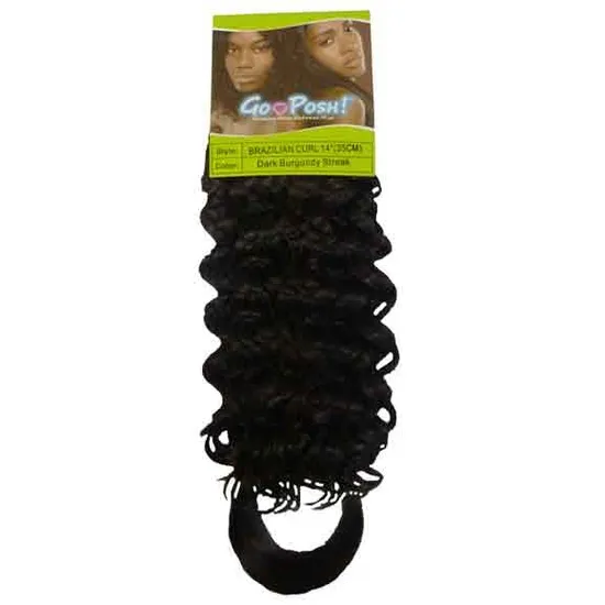 Go Posh Synthetic Brazilian Curl 12 / P1b/99J (Dark Burgundy Streak)