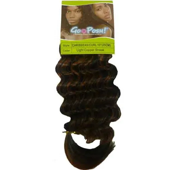 Go Posh Synthetic Caribbean Curl 10 / P1b/33 (Rich Auburn Streak)