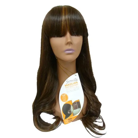 Serenity Brazilian Remi Deep Part Blended Human Hair Nina Swiss Lace Wig Ob4/613