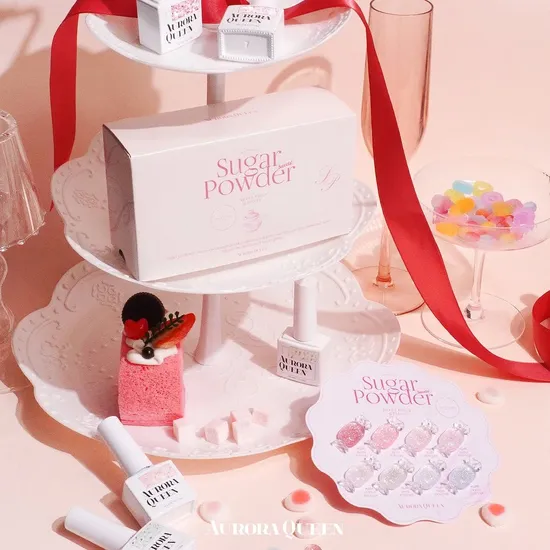 Aurora Queen Glitter Gel Polish Sugar Powder 8 Colours