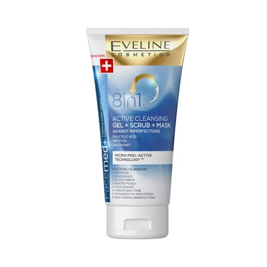 Eveline Facemed 8 In 1 Active Cleansing Gel Scrub Mask