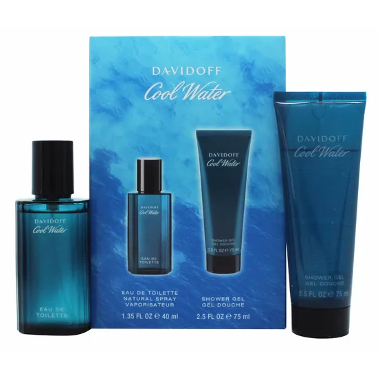 Davidoff Cool Water Gift Set 40ml Eau De Toilette + 75ml Shower Gel