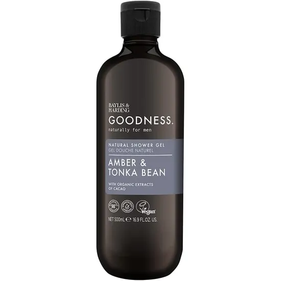 Baylis & Harding Goodness Men's Amber & Tonka Bean Shower Gel