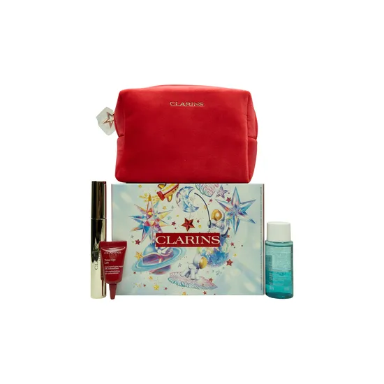 Clarins All About Eyes Gift Set 8ml Supra Volume Mascara + 30ml Instant Eye Make-Up Remover + 3ml Total Eye Lift