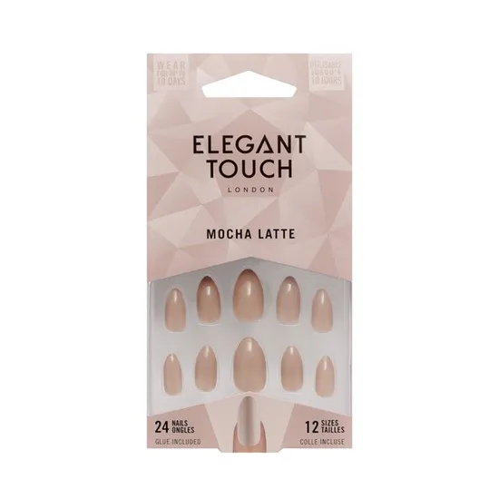 Elegant Touch Mocha Latte Nail With Glue