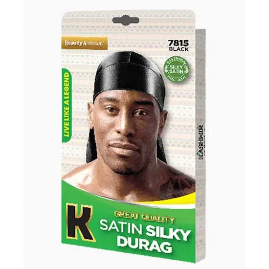 Kashmir Beauty Ambition Great Quality Satin Silky Durag 7815 Black