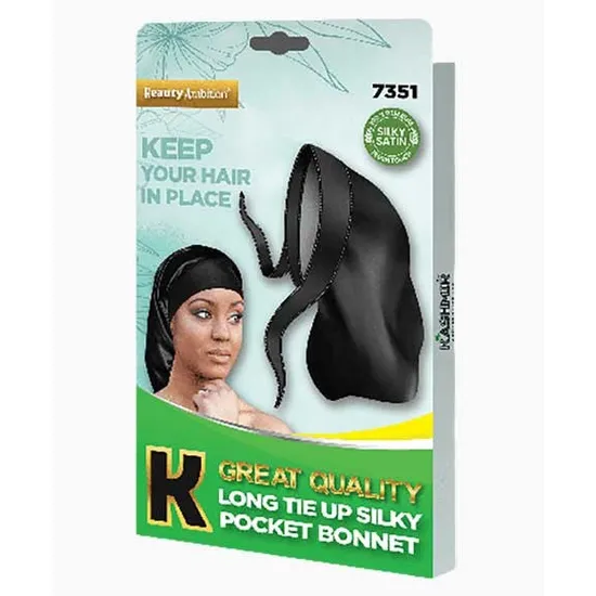 Kashmir Beauty Ambition Great Quality Long Tie Up Silky Pocket Bonnet 7351