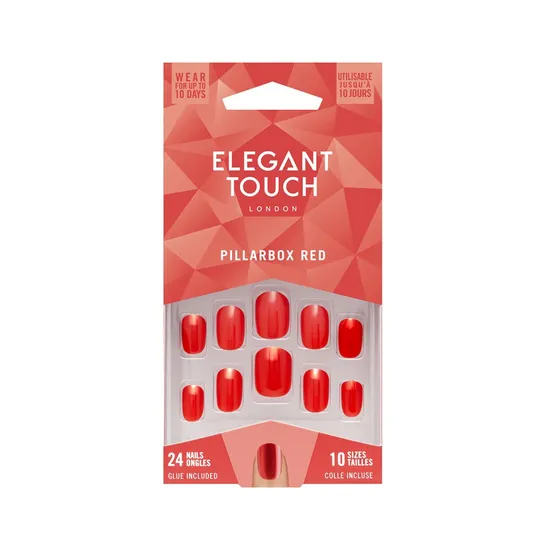 Elegant Touch Pillarbox Red Nail With Glue