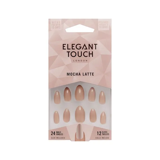 Elegant Touch Mocha Latte Nail With Glue