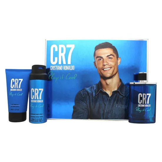 Cristiano Ronaldo CR7 Play It Cool Gift Set 100ml Eau De Toilette + 150ml Shower Gel +150ml Body Spray