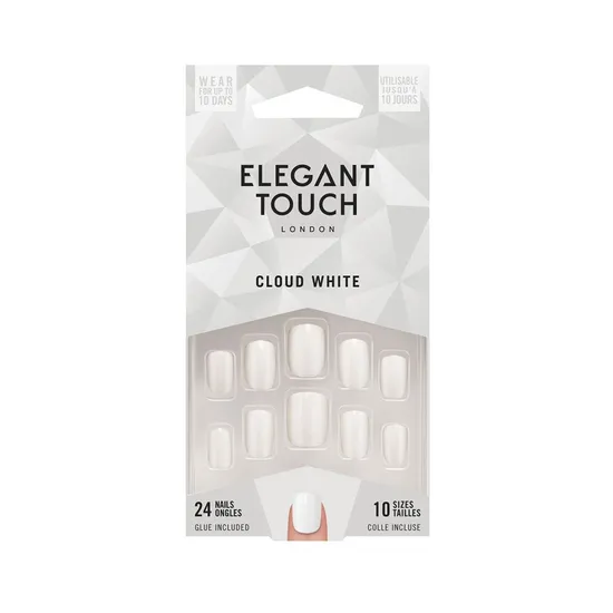 Elegant Touch Cloud White Nail With Glue