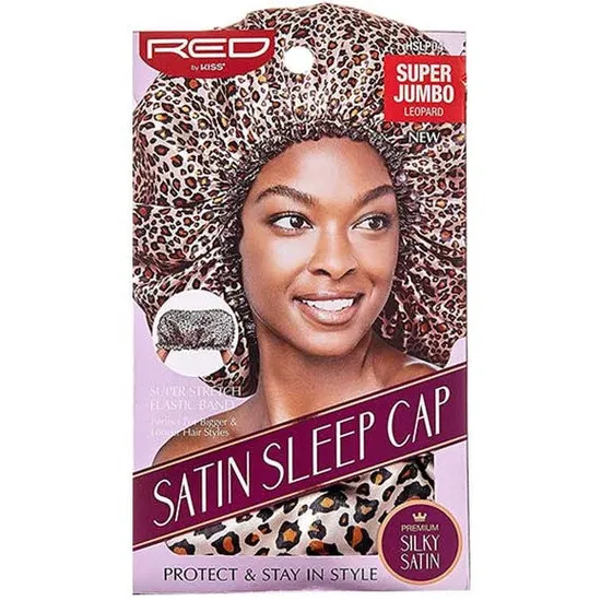 Kiss Satin Sleep Cap Super Jumbo Leopard