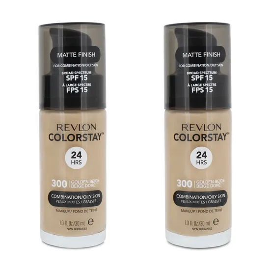 Revlon ColourStay Matte Foundation 300 Golden Beige Twin Pack