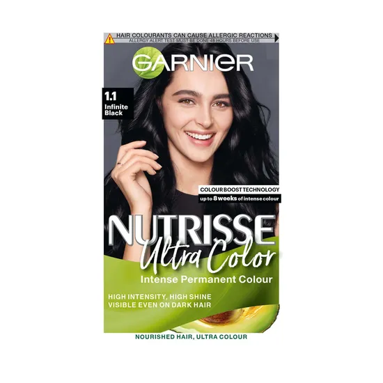Garnier Nutrisse Ultra Colour Intense Permanent Colour 1.1 Infinite Black