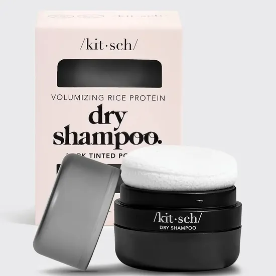 Kitsch Dark Volumising Rice Protein Dry Shampoo With Puff