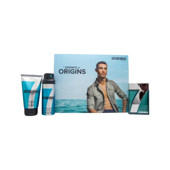 Cristiano Ronaldo CR7 Origins Gift Set 100ml Eau De Toilette + 150ml Shower Gel + 150ml Body Spray