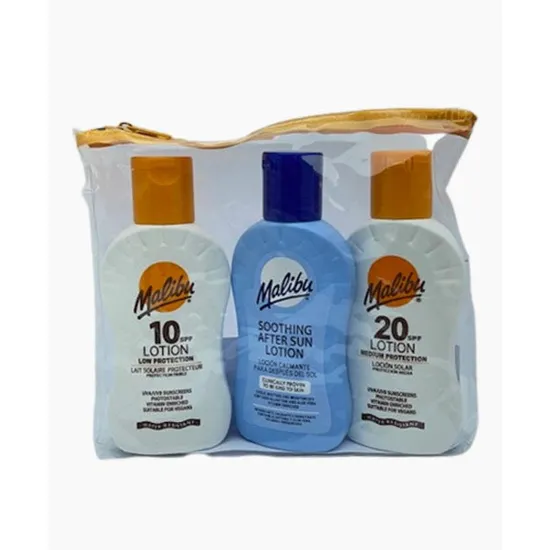 Malibu Travel Bag SPF 10 & SPF 20 Lotion