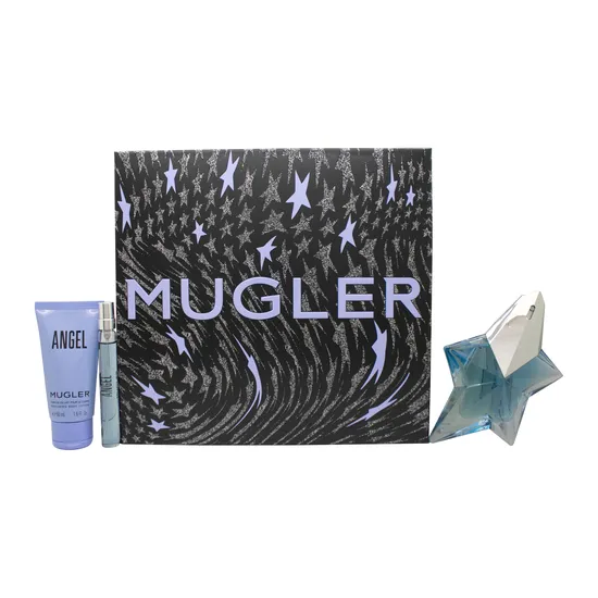 Mugler Angel 50ml Eau De Parfum + 50ml Body Lotion + 10ml Eau De Parfum Gift Set