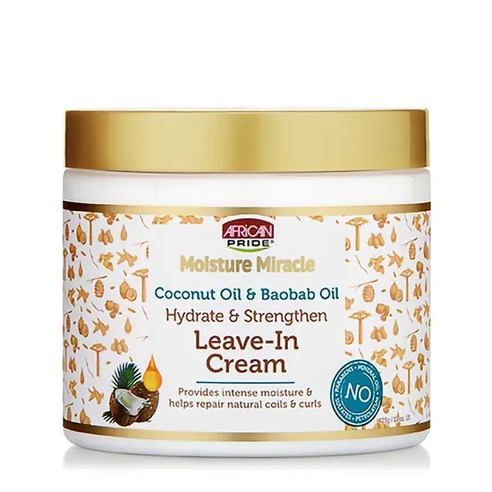 African Pride Moisture Miracle Coconut Oil & Baobab Oil Leave-in Cream