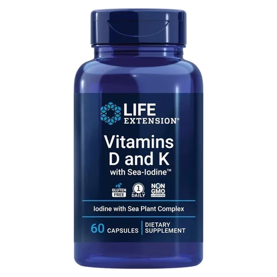 Life Extension Vitamins D & K With Sea-Iodine Capsules