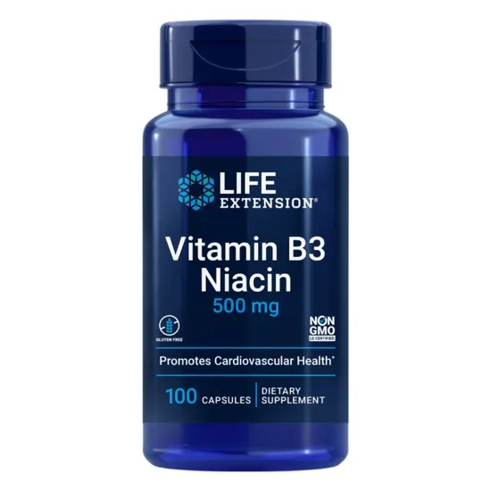 Life Extension Vitamin B3 Niacin 500mg Capsules