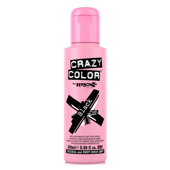 Crazy Color Semi Permanent Hair Colour Cream Black
