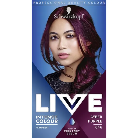 Schwarzkopf Live Intense Permanent Colour Hair Dye & Serum, 046 Cyber Purple