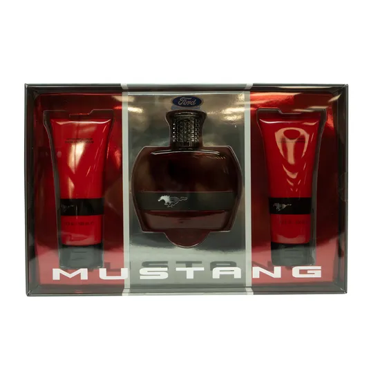 Mustang Red Gift Set 100ml Eau De Toilette + 100ml Aftershave Balm + 100ml Body Wash
