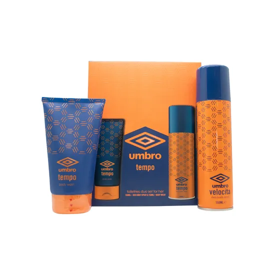 Umbro Velocita Gift Set 150ml Body Spray + 150ml Body Wash