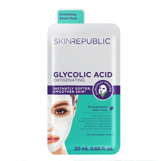 Skin Republic Glycolic Acid Oxygenating Face Sheet Mask
