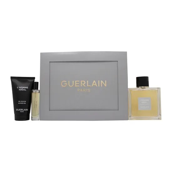 GUERLAIN L'Homme Ideal Gift Set 100ml Eau De Toilette + 75ml Shower Gel + 10ml Eau De Toilette