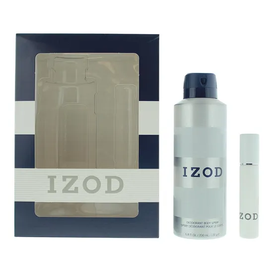 Izod White Gift Set 15ml Eau De Toilette + 200ml Body Spray