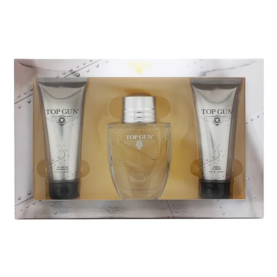 Top Gun Chevron Gift Set 100ml Eau De Toilette + 100ml Shower Gel + 100ml Aftershave Balm