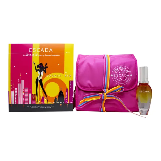 Escada Rockin' Rio Gift Set Eau De Toilette + Beauty Pouch