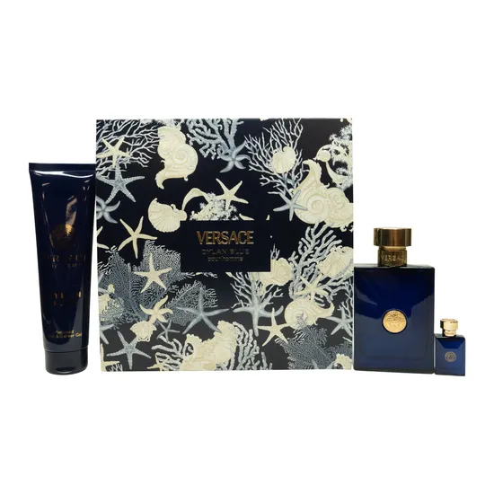 Versace Pour Homme Dylan Blue Gift Set 100ml Eau De Toilette + 150ml Shower Gel + 5ml Eau De Toilette